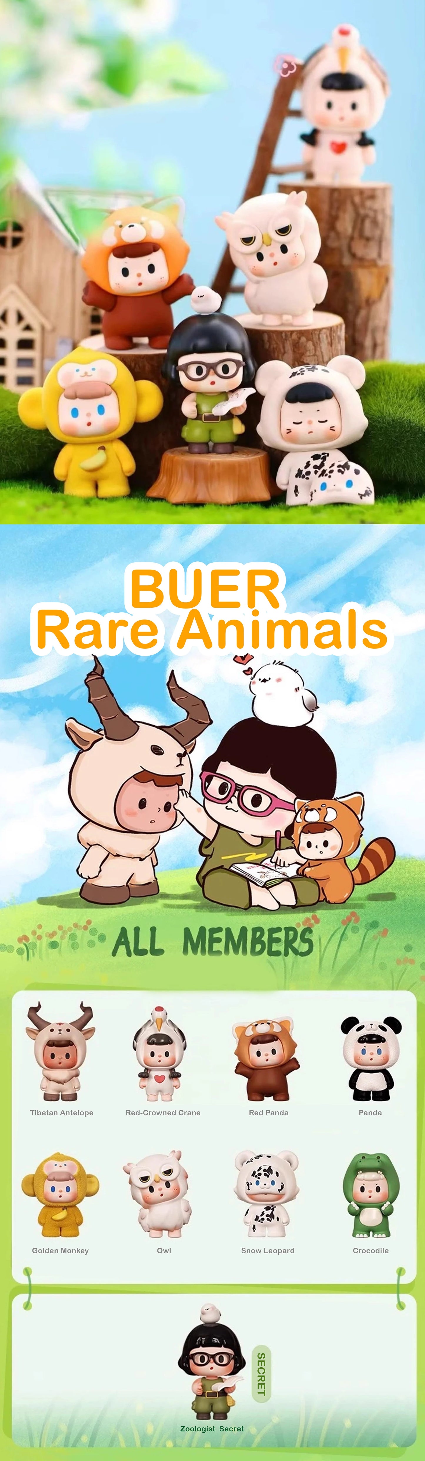 BUER Rare Animals Mini Figure Series Blind Box