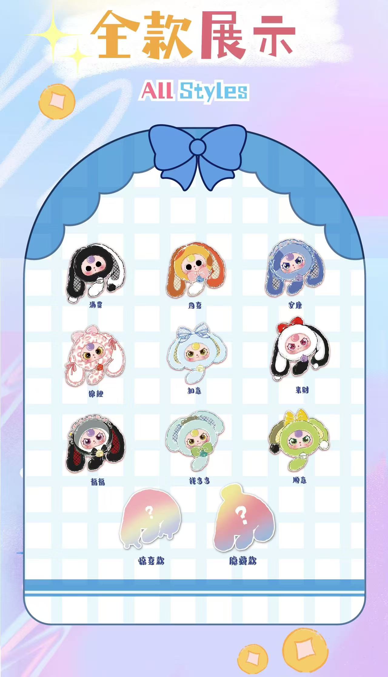 Baby Three Lucky Rabbit Zipper Bag Series Blind Box