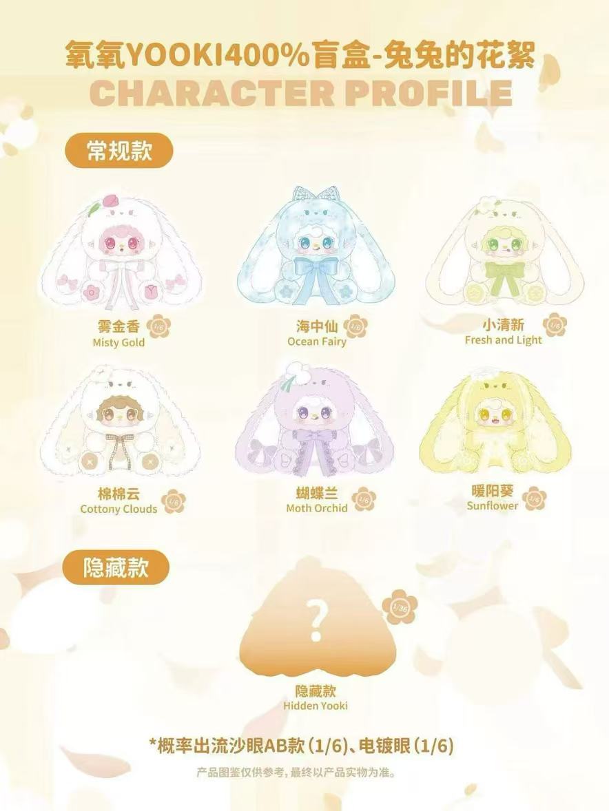 Yooki 400% Fourth Generation Bunny's Floral Fragments Series Blind Box