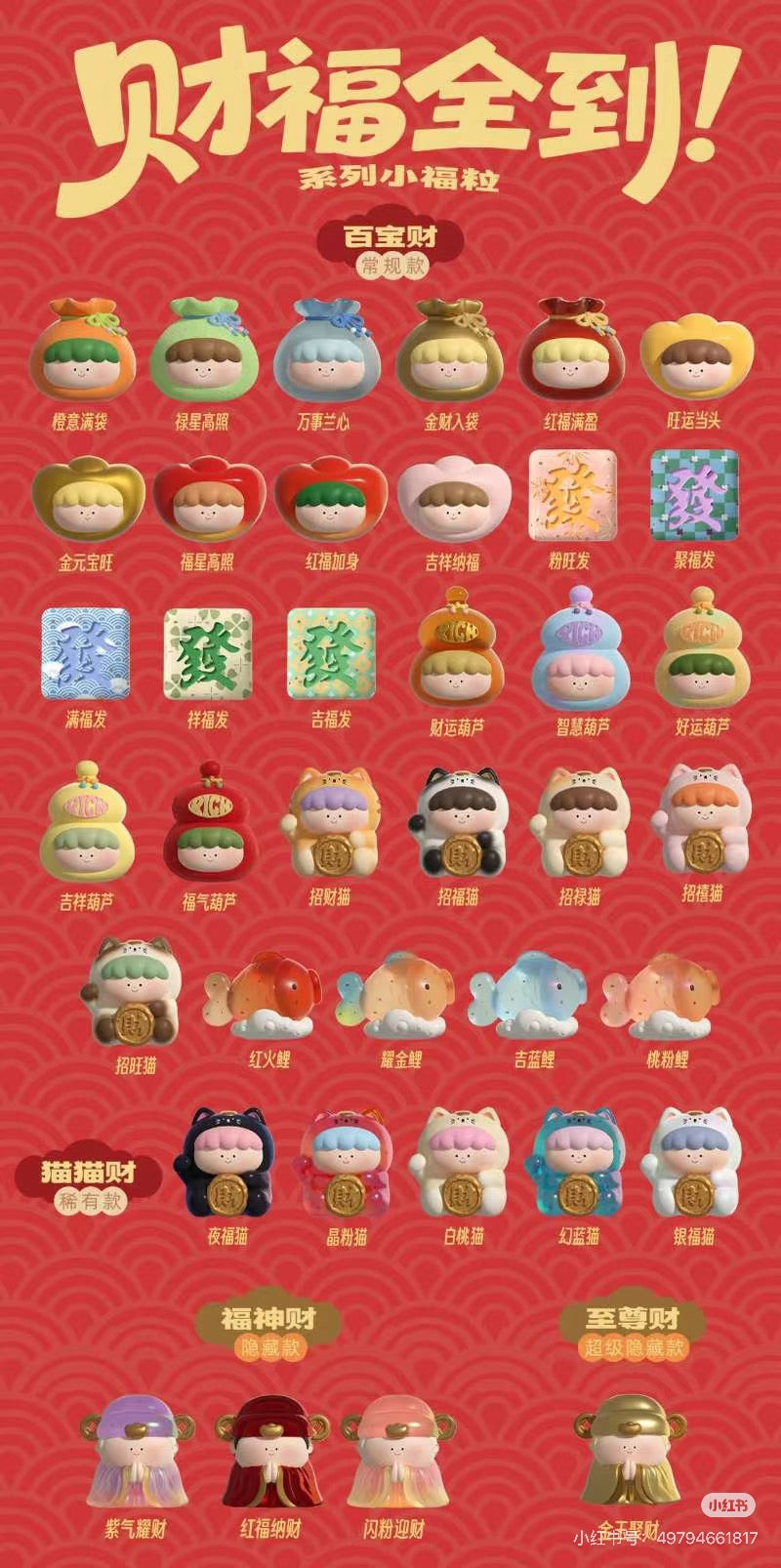 "Wealth & Blessing Together "Series Blind Bag of Little Fortune Charms