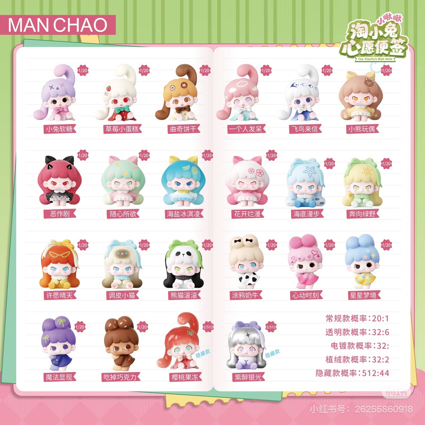 Tao Xiaotu's Little Bunches Wish Note  Series Blind Bag
