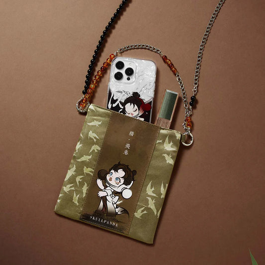 SKULLPANDA The Ink Plum Blossom Series Bead String Mini Bag