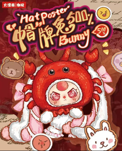 Baby Three Hat poster Bunny 500% Series Blind Box