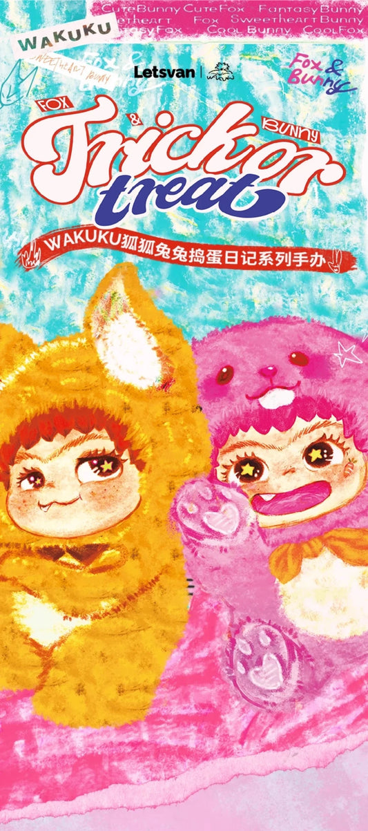 Wakuku-Fox&Bunny,Trick Or Treat Series Plush Blind Box